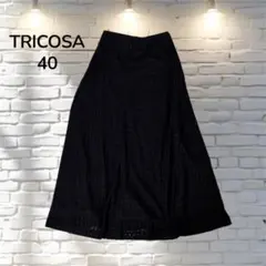 TRICOSA レディース レースロングスカート 黒のサムネイル