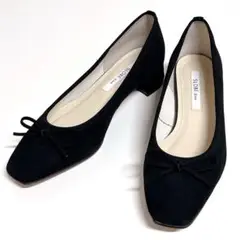 『極美品』SLOBE IENA スクエアバレエシューズ ブラックスエード23.5
