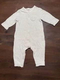 Petit Bateau ストライプロンパース 6m