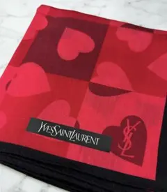 新品❗️YVES SAINT LAURENT レディースハンカチ　赤ハート