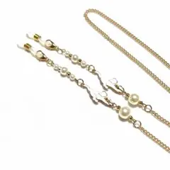 メガネチェーン　マスクチェーン　飛びつきねこちゃん　白