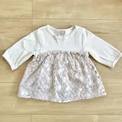 ★智様専用★ プティマイン　フラワーレース　ドッキング　チュニック　アイボリー