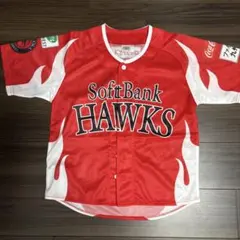 SoftBank Hawks 鷹祭ユニフォーム 赤白 炎模様Ｓ