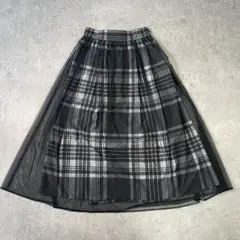 【美品】I.T.S.international チュール重ねチェックスカート M