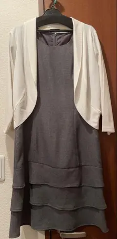 フリルワンピース カーディガン付き
