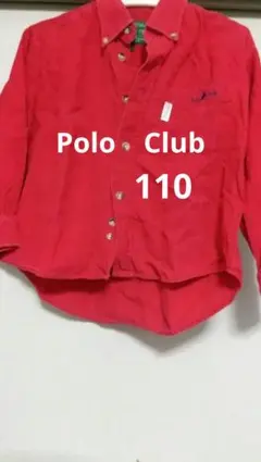 長袖シャツ　110 赤　Polo　Club　ポロクラブ　子供服　キッズ　綿