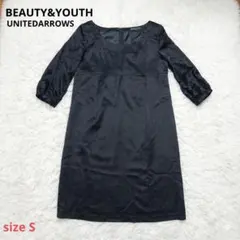BEAUTY&YOUTH UNITEDARROWS サテンミニワンピース S 黒のサムネイル