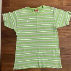 PUMA 緑白ストライプ Tシャツ Lサイズ