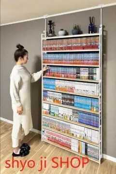 本棚 突っ張り ラック 幅101cm ホワイト×ナチュラル 送料無料 本棚 突っ張り ラック 幅101cm ホワイト×ナチュラル - メルカリ