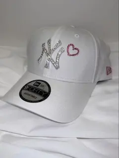 NEWERA 9FORTY White SWAROVSKI Jewel デコ - メルカリ