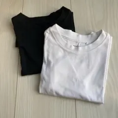 ベビー長袖Tシャツ白黒二枚組