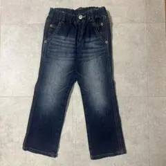 F.O.KIDSキッズ ダークブルー ストレートデニムパンツ
