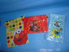 A★未使用★SESAME STREETセサミストリート 巾着袋 エルモ他3点