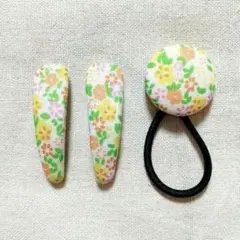 くるみボタンヘアゴム くるみパッチンピン No.516