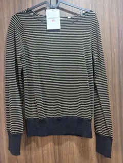 値下げ★ユニクロ×CARINE ROITFELD ボーダーボートネックニットLのサムネイル