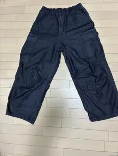 GU デニムスーパーワイドカーゴパンツ sサイズ