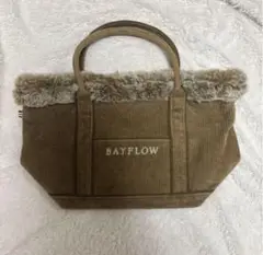 BAYFLOW ベージュ トートバッグ ファー付き