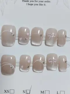 B7ネイルチップセット ベージュ グラデーションSサイズ10個セット