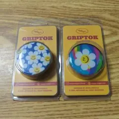 wigglewiggle グリップトック 2個セット スマイリーフェイス 花柄