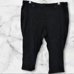 terra & sky クロップド丈 ブラック カジュアルパンツ 2X 大きい