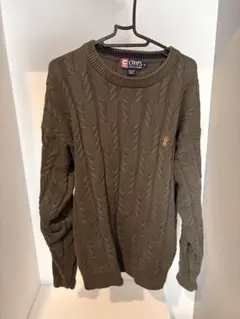 CHAPS RALPH LAUREN オリーブグリーン ケーブルニット M