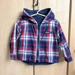 SHIPS フード付きチェックジャケット パーカー　リバーシブル 90サイズ