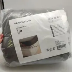 ⑥IKEA KRANSSALVIA ボックスシーツ ダブル グレーのサムネイル