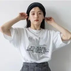 RAGEBLUE Tシャツ　箔プリント　フラワーモチーフ　ホワイト FREEのサムネイル
