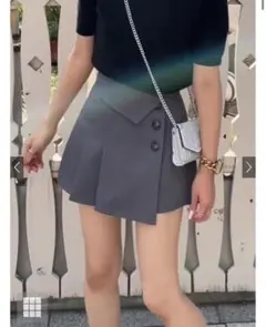 インパン裏地付きアシンメトリーミニスカート[tu725]