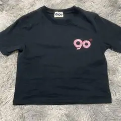 9090 ロゴ　半袖　Tシャツ　黒　ネイビー　ピチT ショート丈