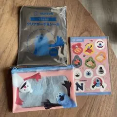 スンスン スシロー ポーチ シール ピンク ノンノン