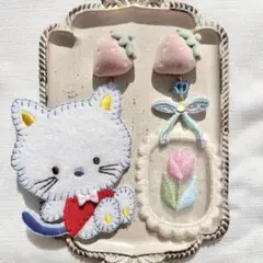 デニムリメイク・うさちゃん・ベルト・チャーム・リボン・薔薇【10 個セット】 デニムリメイク・うさちゃん・ベルト・チャーム・リボン・薔薇【10 個