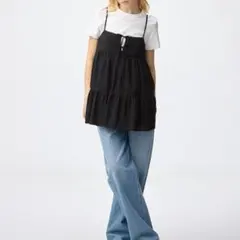 GU キャミソールチュニック ブラック L