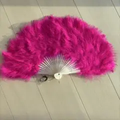 《美品》ハカセンス　フェザー扇子 ピンク 葉加瀬太郎のサムネイル