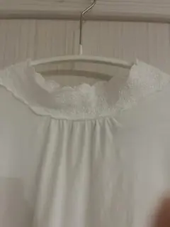 サマンサモスモス　SM2 レース付きホワイト長袖シャツカットソー