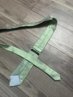 美品　PSFA ネクタイ　ミント　グリーン　ストライプ　スリム　無地　シンプル