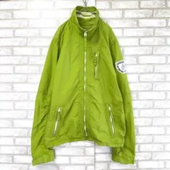アバクロンビーアンドフィッチ　アバクロ　ナイロンジャケット　黄緑　ワッペン　XL