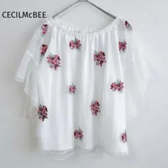 セシルマクビー オフショルダー 花柄 レース ギャル Tシャツ ブラウス