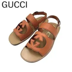 美品 グッチ GUCCI サンダル 29cm インターロッキング GG ブラウン