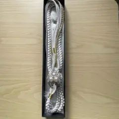パール装飾付きホワイト帯締め