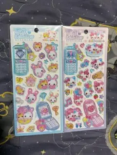 フワフワらびちゃん まじかるみゅーちゃん 平成はっぴーフォンステッカー 2枚組