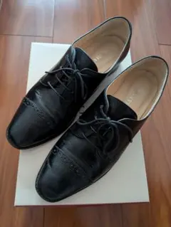 BARCLAY ブラック レースアップシューズ