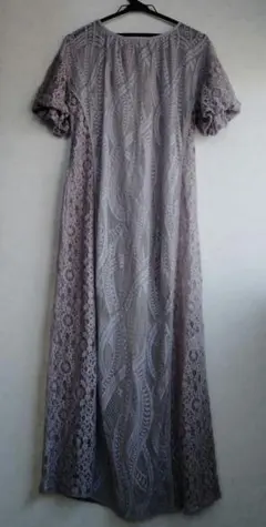 薄紫 総レース 半袖 ワンピース Mサイズ（裏地無）新品未使用
