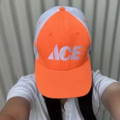 p*m様 ACE USA古着 キャップ 帽子 蛍光 オレンジ