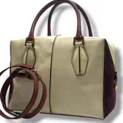 トッズ TOD'S Dキューブ 2wayミニショルダーバッグ バイカラー レザー