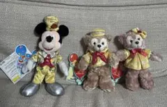 ミッキー・ダッフィー・シェリーメイ ぬいぐるみバッチセット
