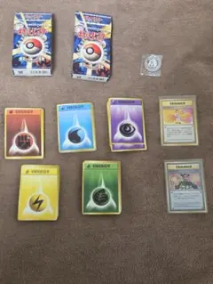 ​当時物！ポケモンカード 旧裏面 5桁箱2個・未開封コイン・エネルギー大量セットのサムネイル