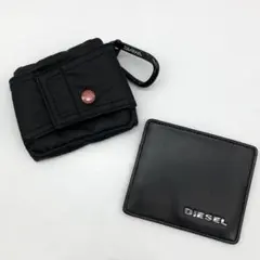 【美品 セット売り】DIESEL カードケース コインケース レザー ブラック