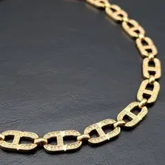 極美品☆希少 Dior ディオール ネックレス ゴールド ロゴ ラインストーン