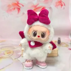 ラブブ 服着せ替え 可愛い レッド リボン 2個セット 着せ替え 柔らか素材